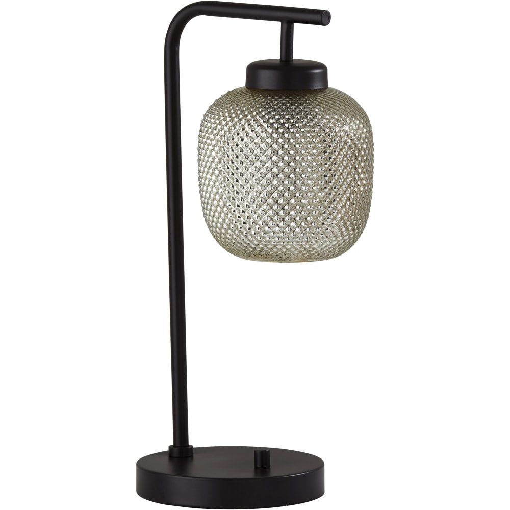 Adesso Vivian Desk Lamp, 19-1/2inH, Clear Shade/Dark Bronze Base