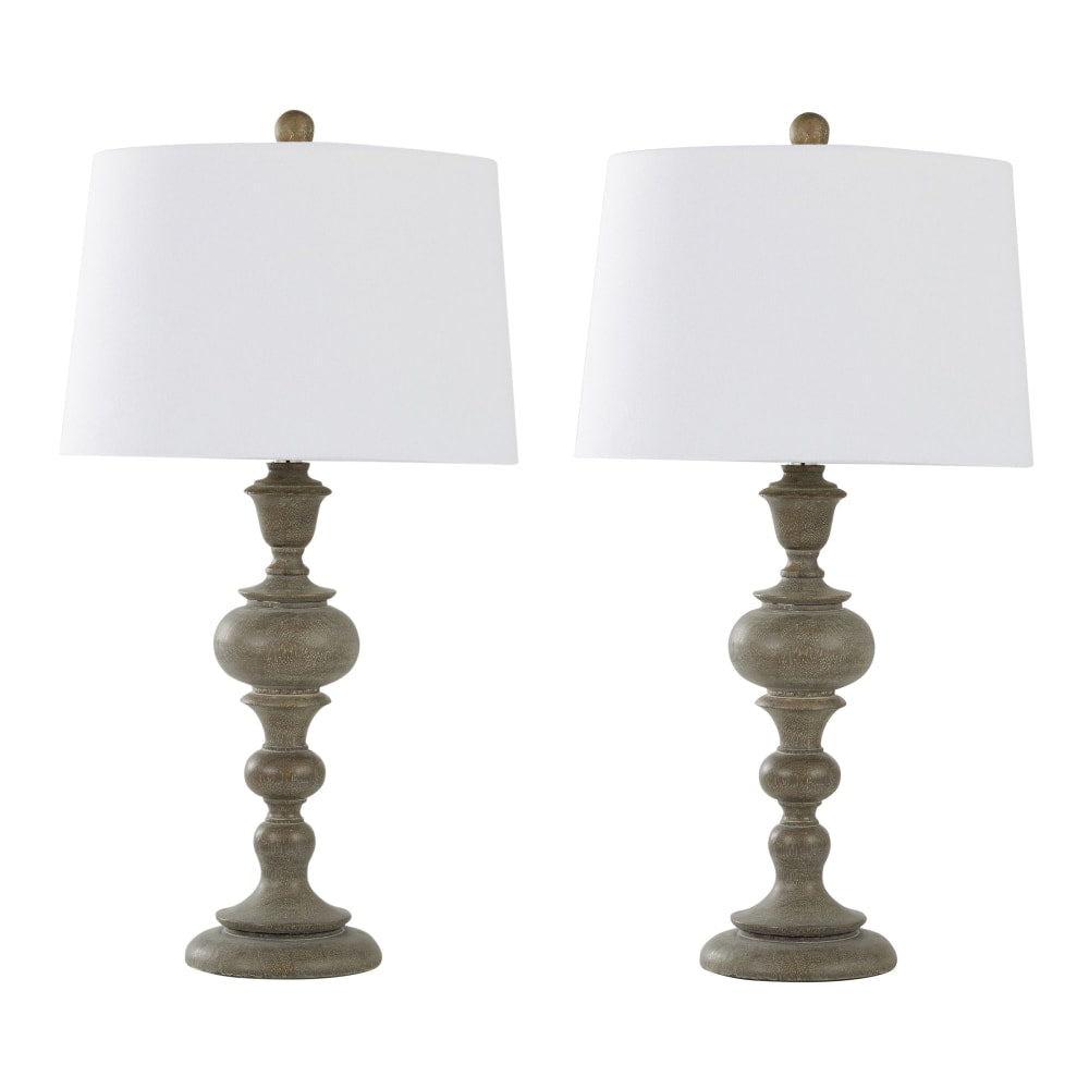 LumiSource Morocco Contemporary Table Lamps, 30inH, Off-White Shade/Acid Paloma Base, Set Of 2 Lamps