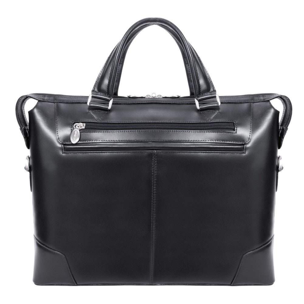 McKlein R-Series Arcadia Slim Briefcase With 17in Laptop Pocket, Black
