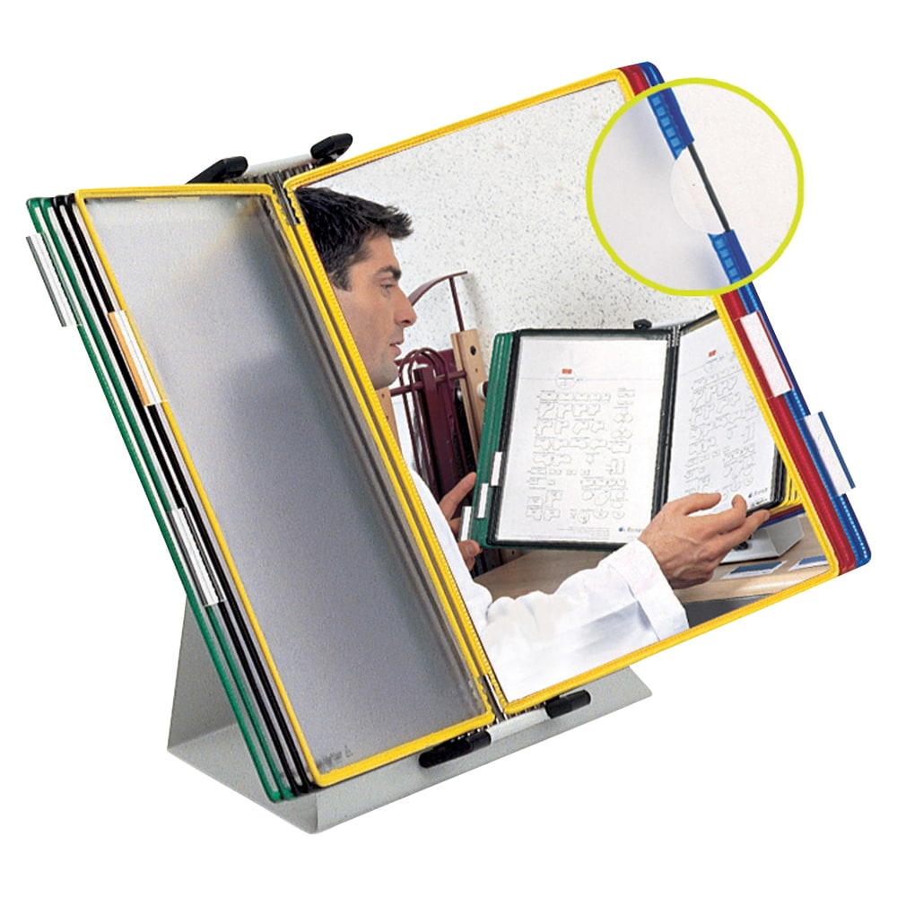 Tarifold Desktop Catalog Rack Starter Set, 20-Pocket, Color-Coded, 11inH x 14inW x 6inD