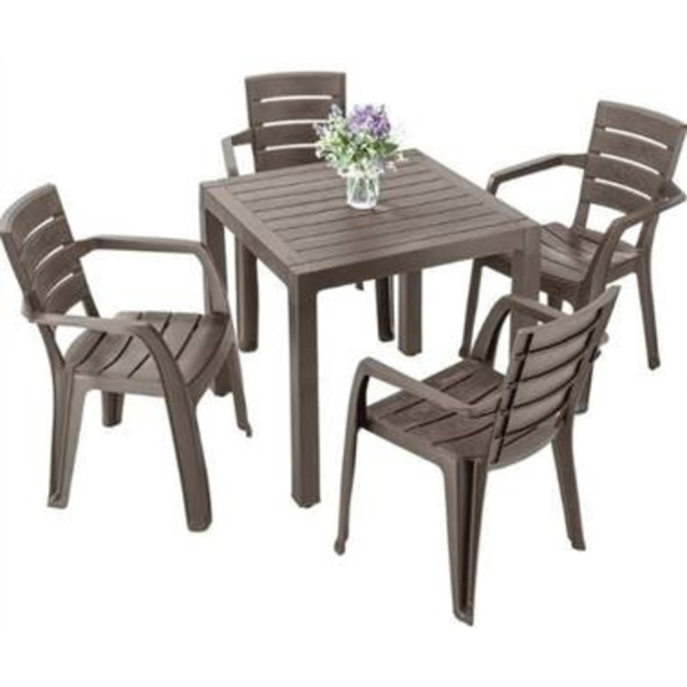 Inval Baru Collection 5-Piece Patio Set, Mocca