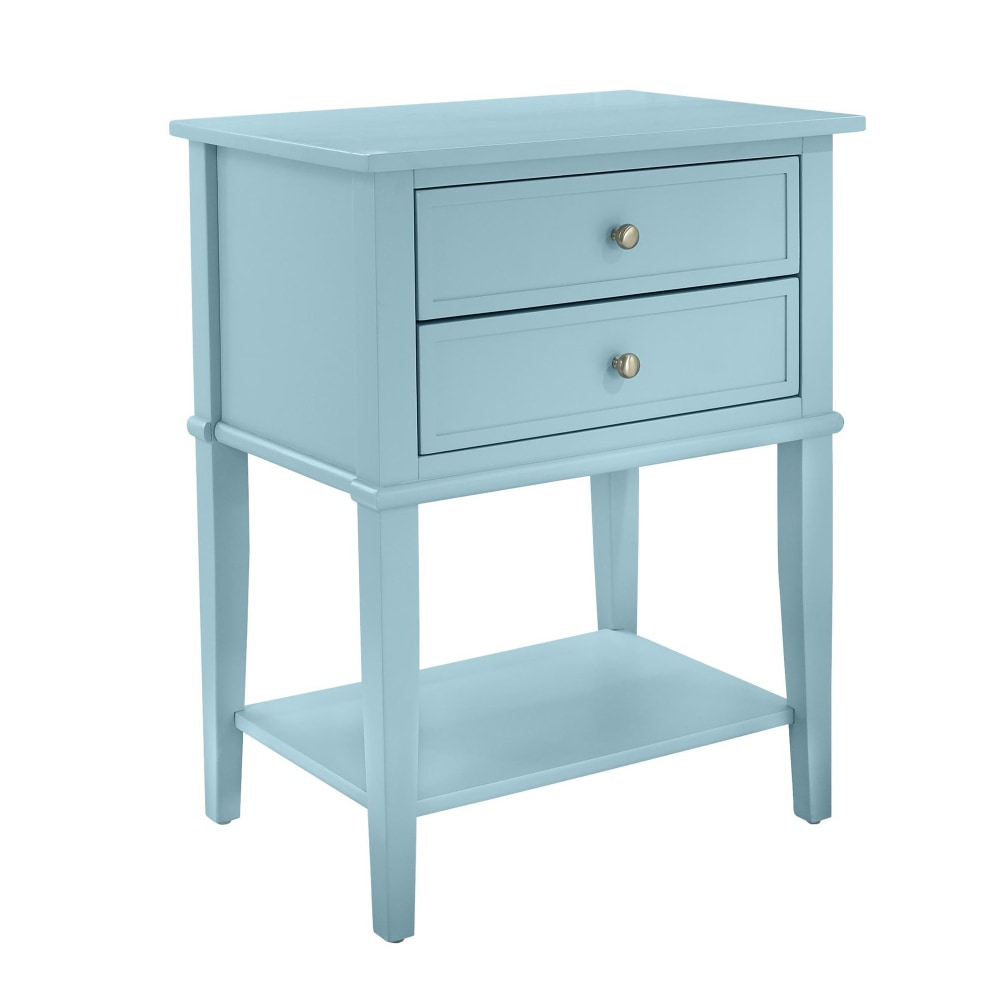 Ameriwood Home Franklin Accent Table With 2 Drawers, Square, 28inH x 22inW x 16inD, Blue
