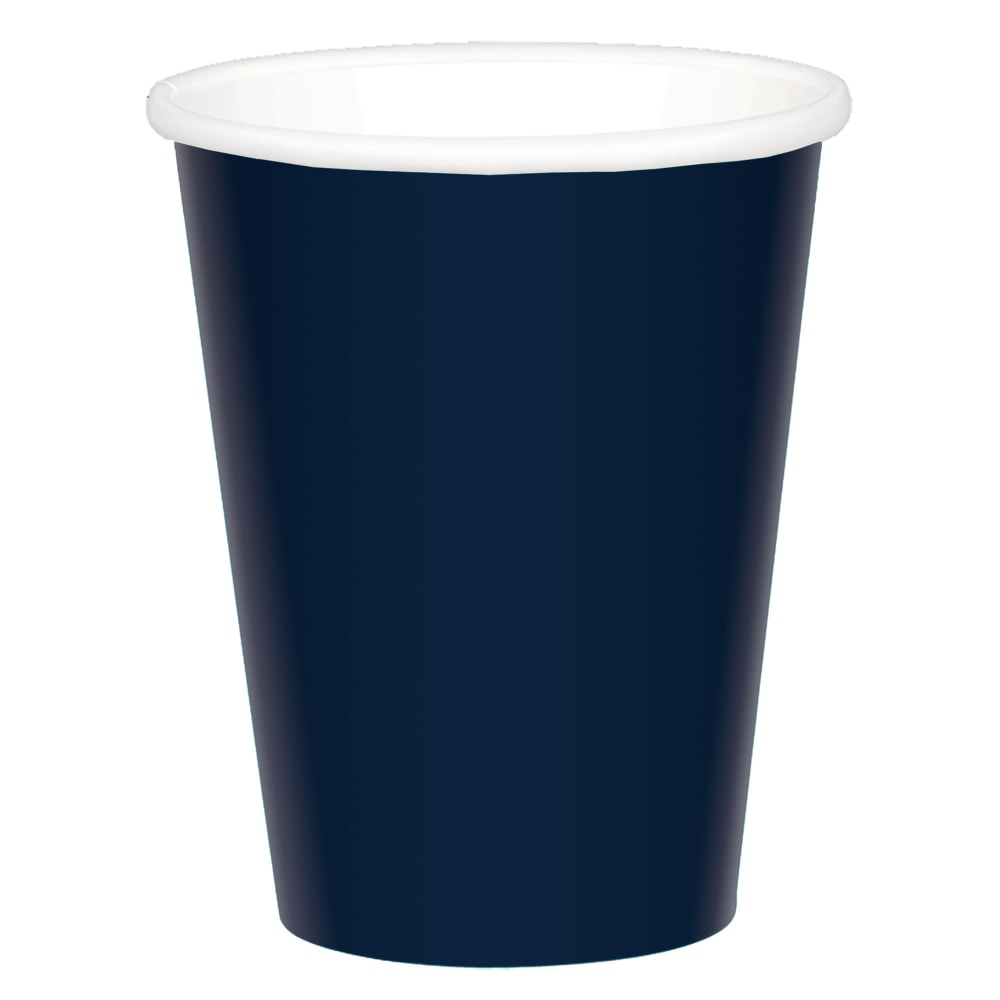 Amscan Paper Cups, 9 Oz, True Navy, 20 Cups Per Pack, Case Of 4 Packs