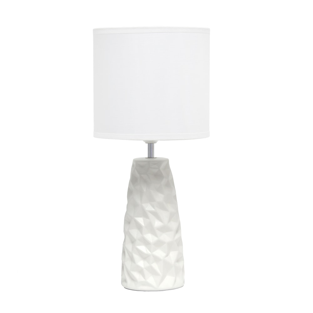 Simple Designs Sculpted Ceramic Table Lamp, 17-1/2inH, Off-White Shade/Off-White Base