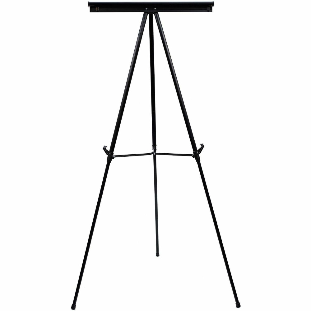 MasterVision 3-leg Display Easel - 45 lb Load Capacity - 69in Height x 28.5in Width x 34in Depth - Metal, Aluminum, Plastic, Rubber - Black