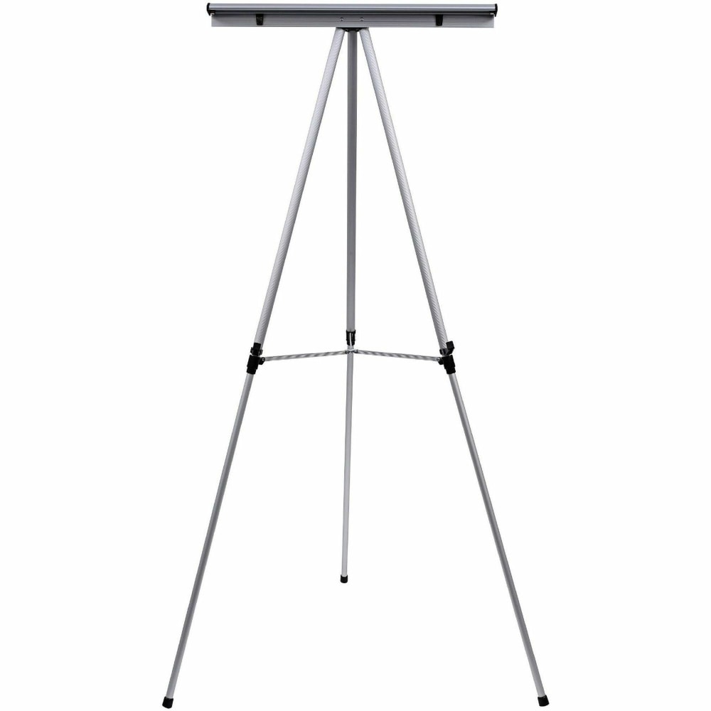MasterVision Heavy Duty Display Easel - 45 lb Load Capacity - 69in Height x 28.5in Width x 34in Depth - Metal, Aluminum, Plastic, Rubber - Silver
