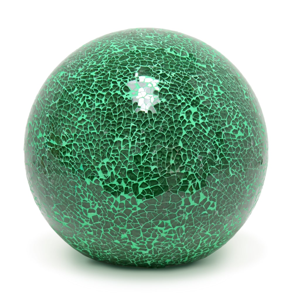 Simple Designs 1-Light Mosaic Stone Ball Table Lamp, 7-3/4inH, Green