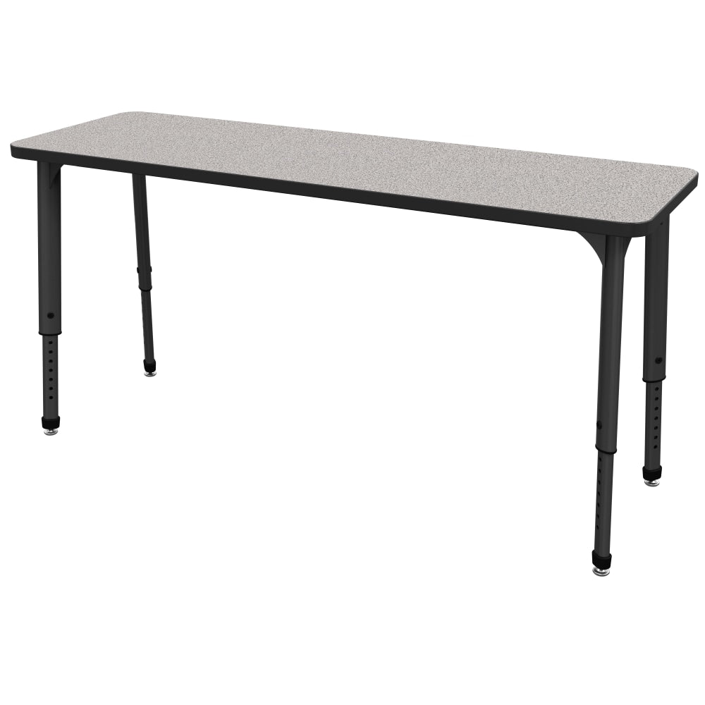 Marco Group Apex Series Adjustable Rectangle 60inW Student Desk, Gray Nebula/Black