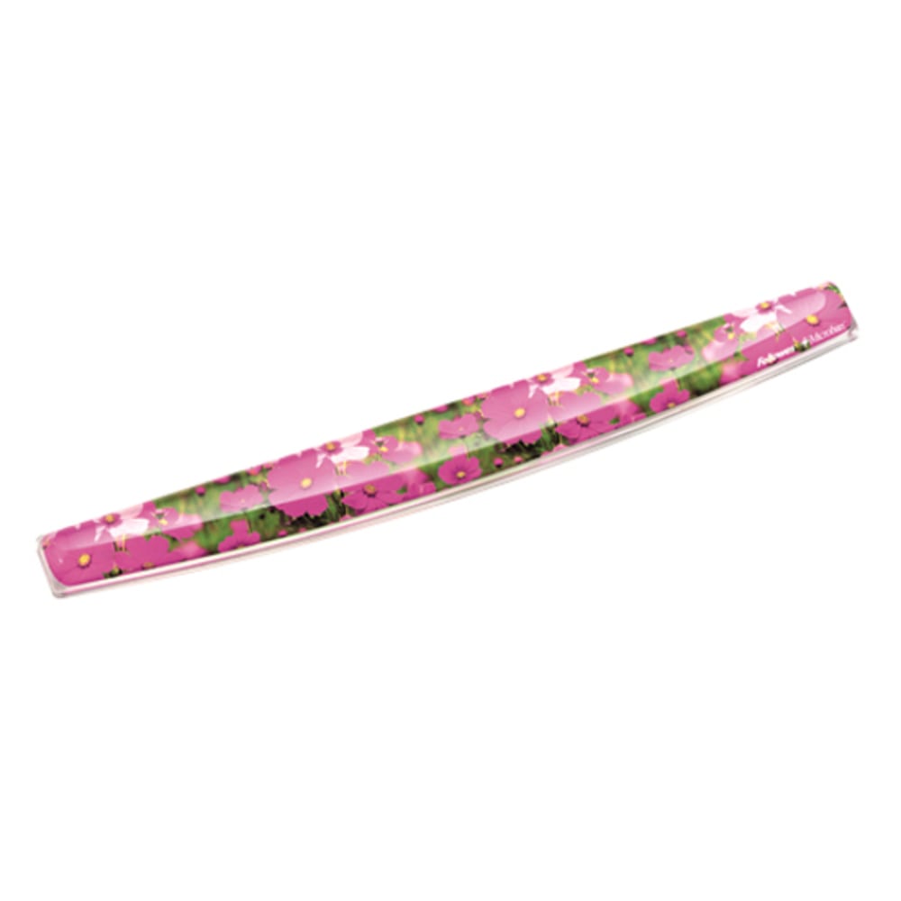 Fellowes Photo Gel Keyboard Wrist Rest with Microban Protection, Pink Flowers