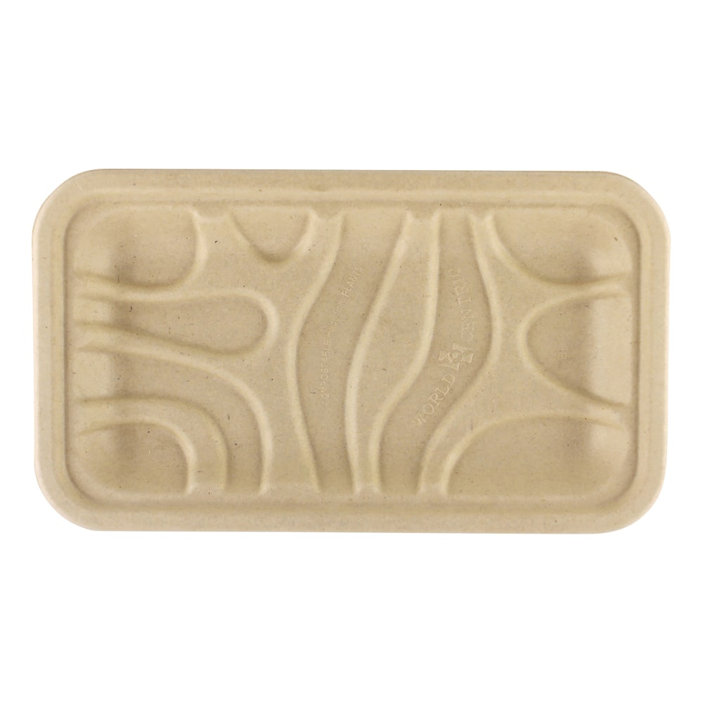 World Centric Fiber Trays, 3/4inH x 8-5/16inW x 4-15/16inD, Natural, Pack Of 500 Trays