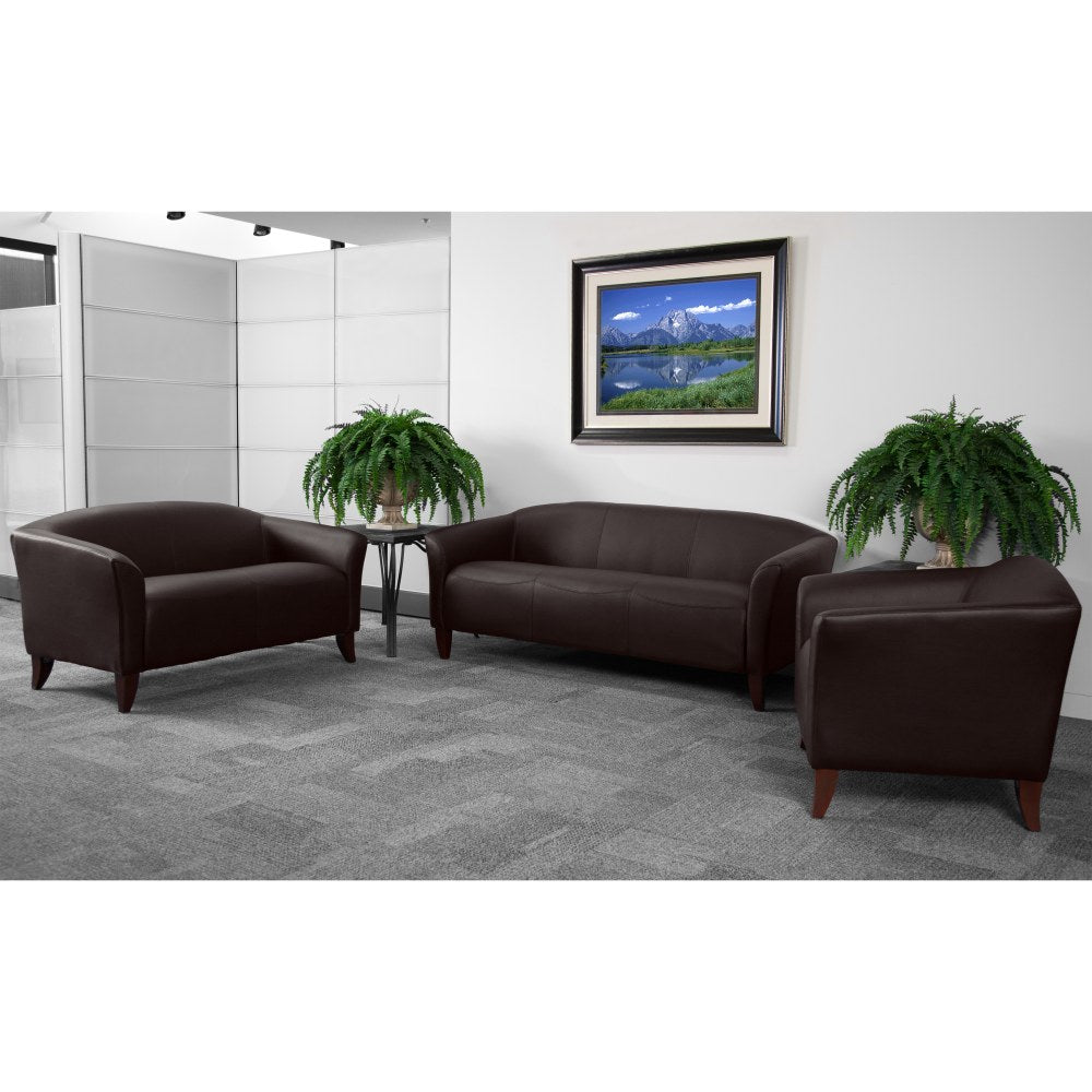Flash Furniture Hercules Imperial LeatherSoft Faux Leather Loveseat, Brown