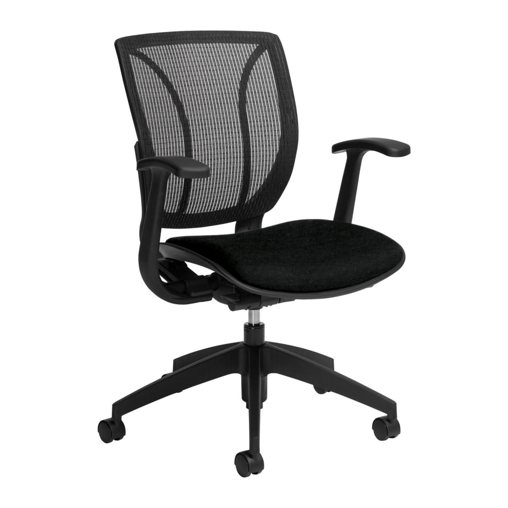 Global Roma Fabric Mid-Back Task Chair, Black