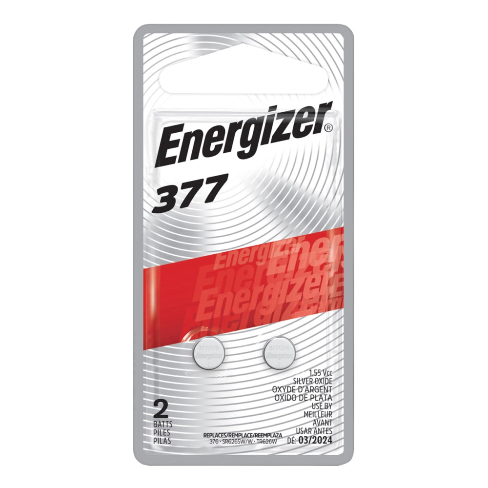 Energizer Coin Cell Batteries, 377, Pack Of 2