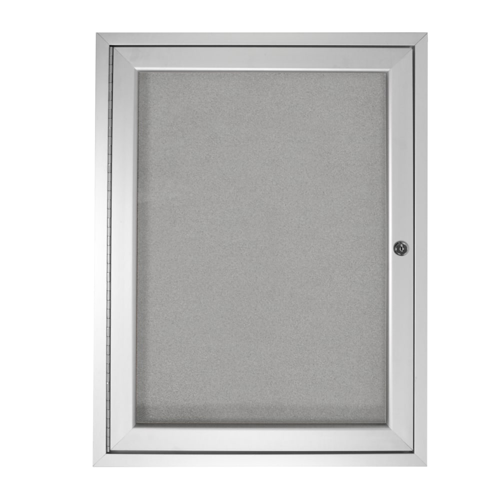 Ghent 1-Door Aluminum Frame Enclosed Vinyl Bulletin Board, 36in x 24in, Silver