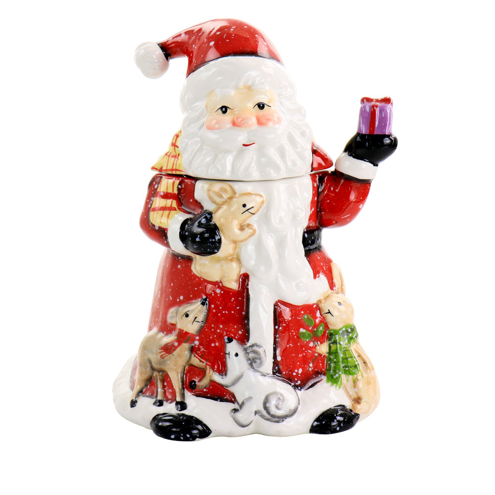 Gibson Home Old Santa Cookie Jar, 9-1/4inH x 7inW x 6-1/4inD, Multicolor