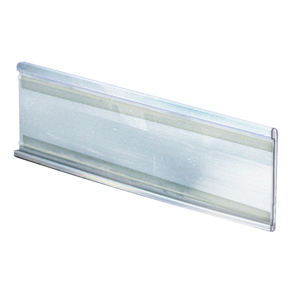 Azar Displays PVC Horizontal Adhesive-Back Nameplates, 5inH x 11inW x 3/8inD, Clear, Pack Of 10 Nameplates