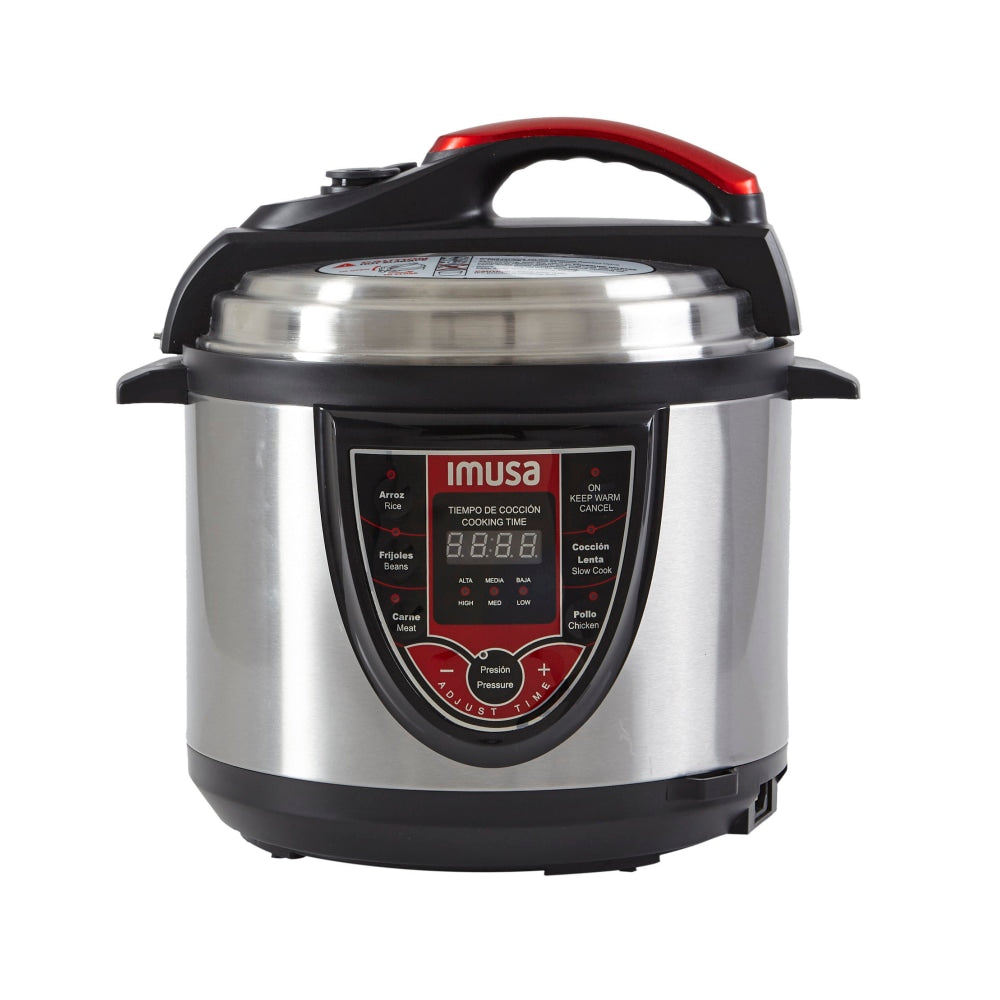 IMUSA Bilingual Digital 5-Quart Pressure Cooker, 12inH x 14-5/16inW x 12inD, Black