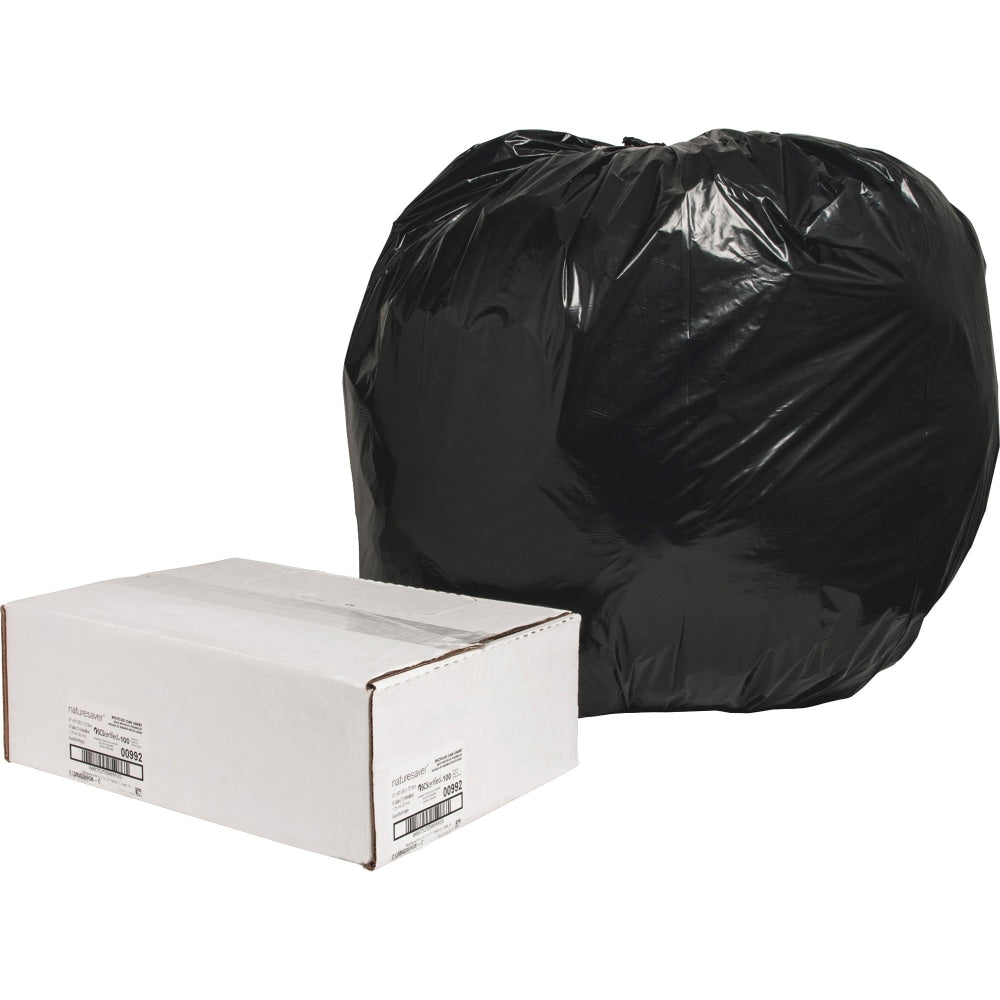 naturesaver 1.25-mil Can Liners, 56 Gallons, 43in x 48in, 75% Recycled, Black, Box Of 100