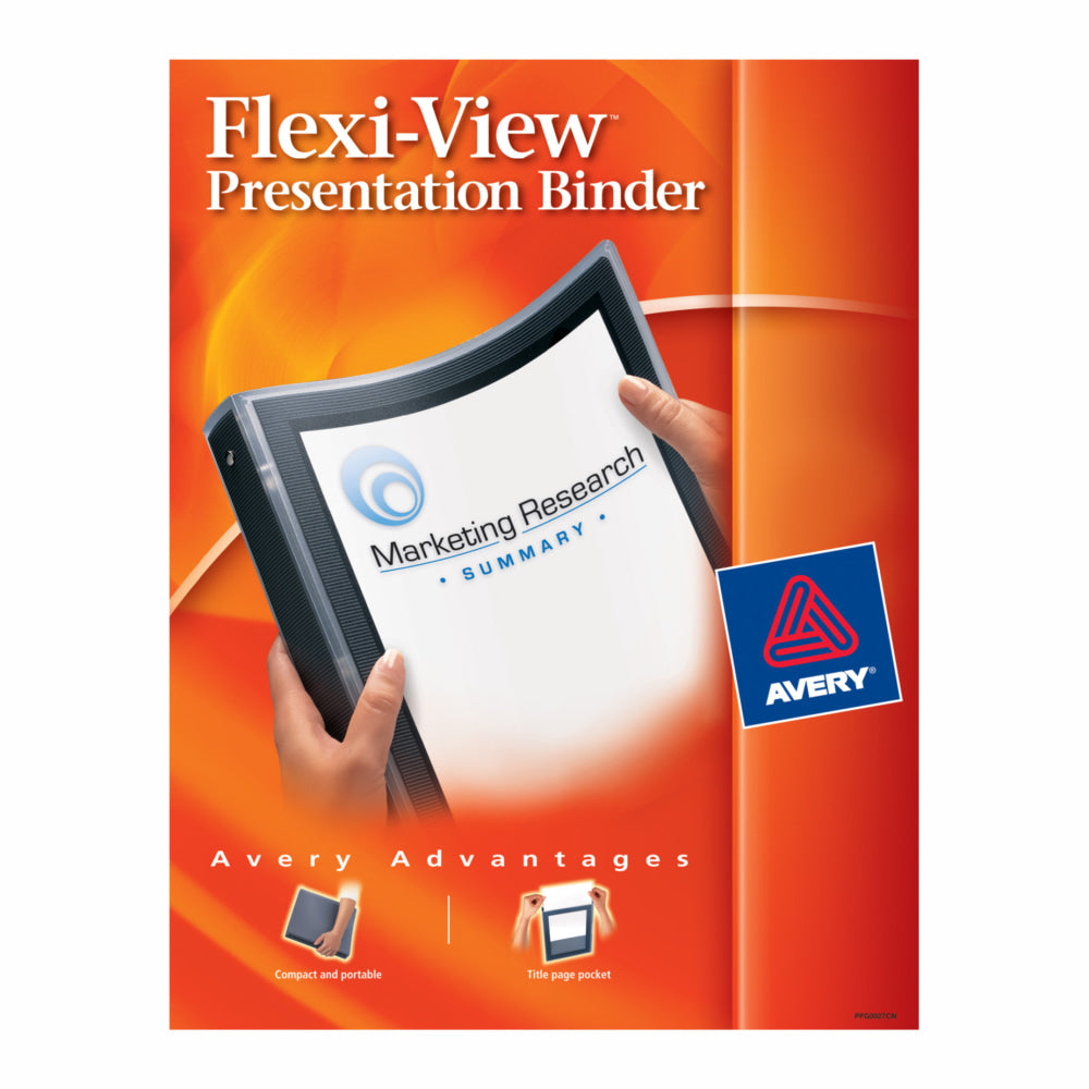 Avery Flexi-View 3-Ring Binder, 1/2in Round Rings, Black