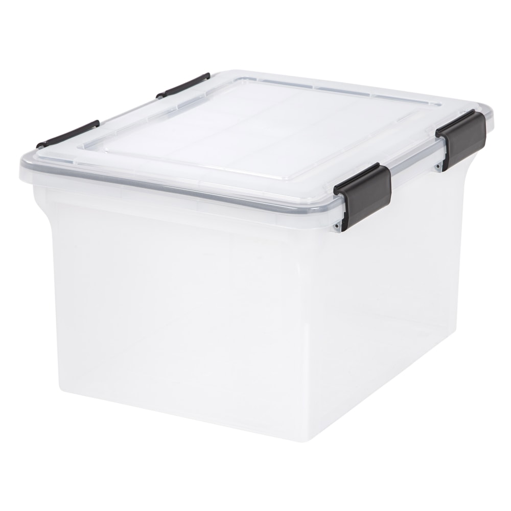 Iris Weathertight Storage File Box, Letter/Legal Size, 10 9/10in x 14 1/2in x 17 7/8in, Clear