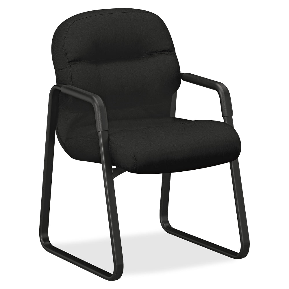 HON Pillow Soft Guest Chair With Fixed Arms, Black