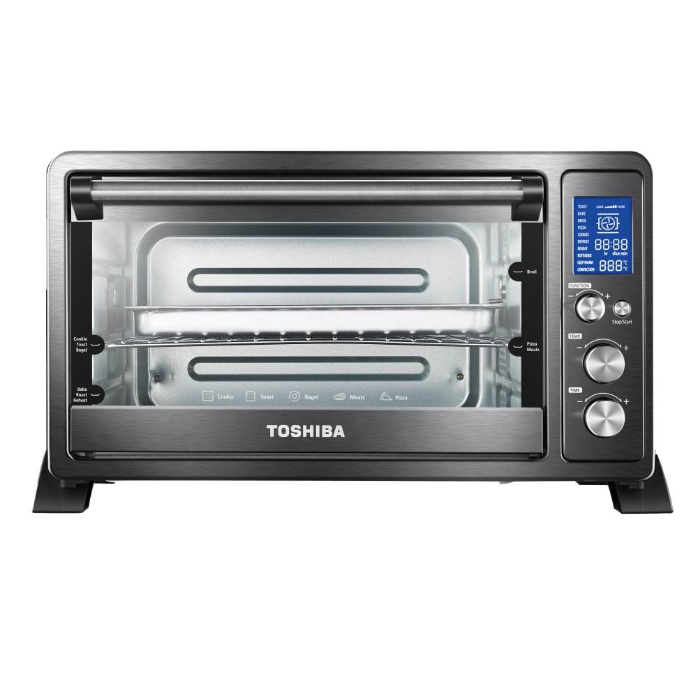 Toshiba Digital Convection Toaster Oven, Black/Stainless Steel