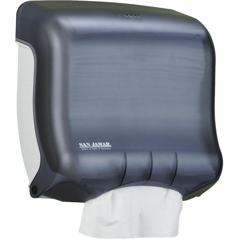 San Jamar UltraFold Towel Dispenser - C Fold, Multifold Dispenser - 240 x Sheet C Fold, 400 x Sheet Multifold - 11.5in Height x 11.5in Width x 6in Depth - Pearl Black - 6 / Carton