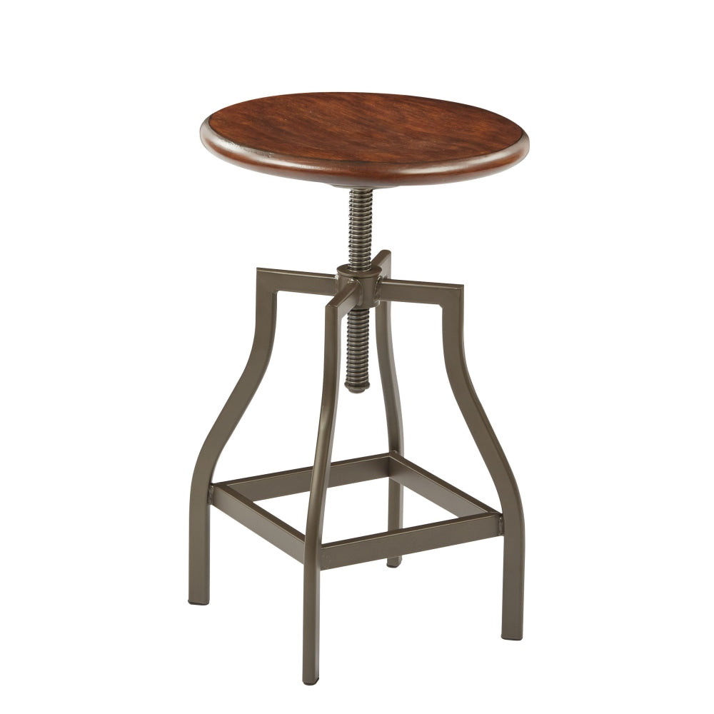 Ave Six Sullivan Swivel Stool, Walnut/Pewter