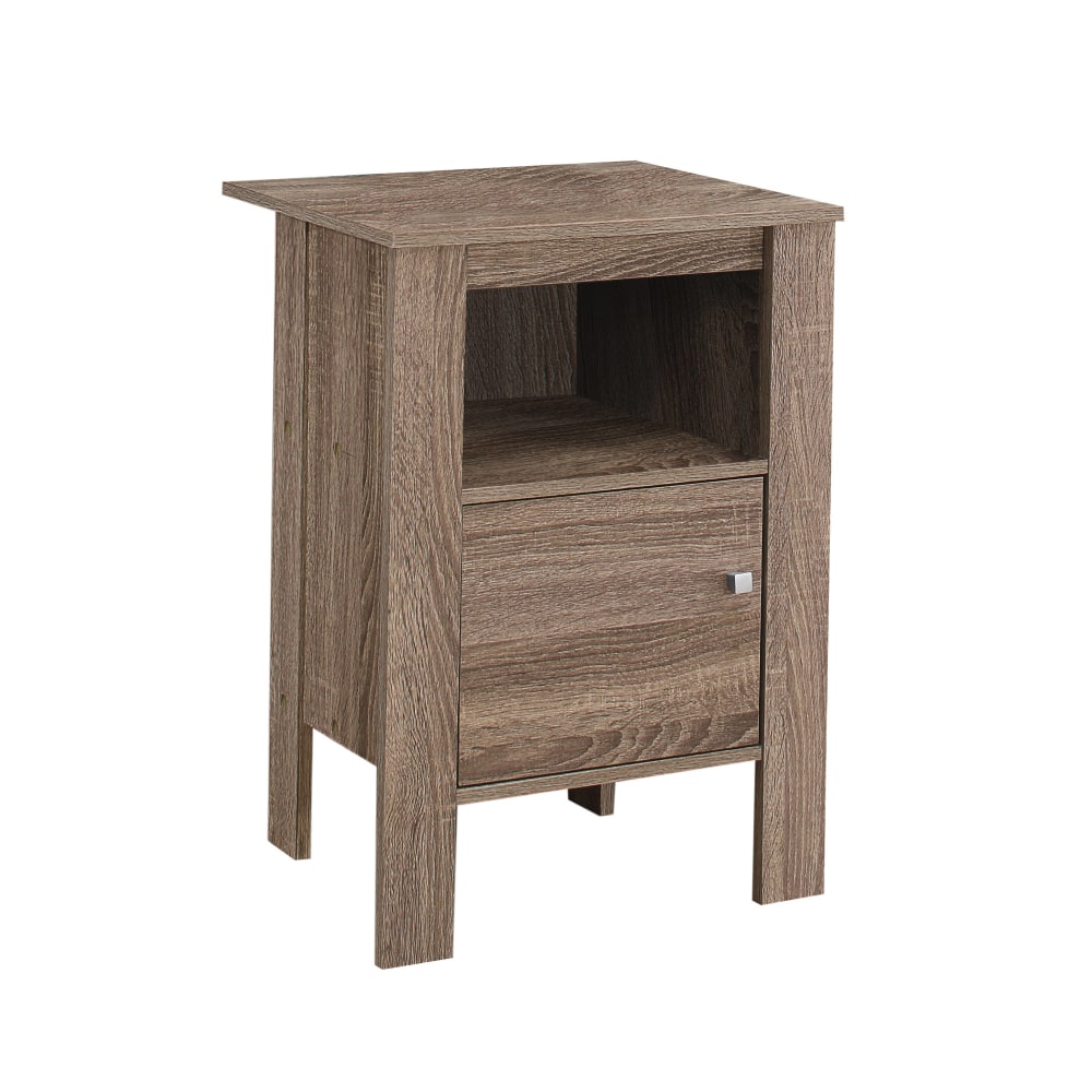Monarch Specialties Emiliano Accent Table, 24-1/4inH x 17-1/4inW x 14inD, Dark Taupe