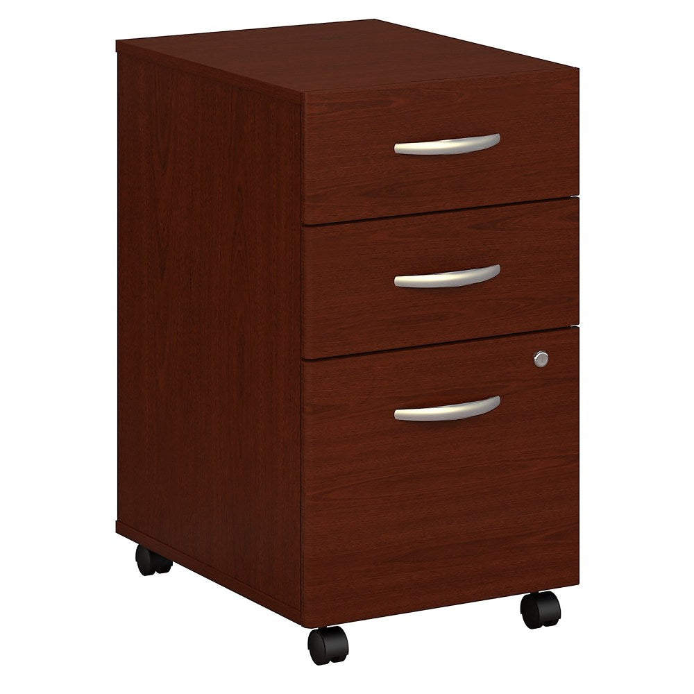 Bush Business Furniture Components 21inD Vertical 3-Drawer Mobile File Cabinet, Mahogany, Delivery