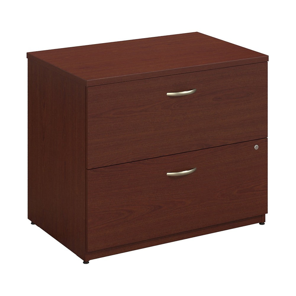Bush Business Furniture Components 35-2/3inW x 23-3/10inD Lateral 2-Drawer File Cabinet, Mahogany/Mahogany, Standard Delivery