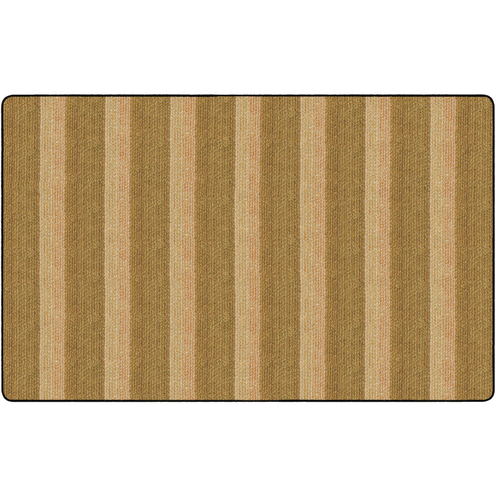 Flagship Carpets Basketweave Stripes Classroom Rug, 7 1/2ft x 12ft, Brown