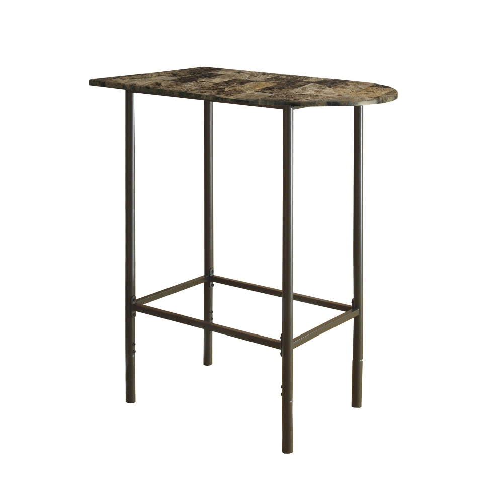 Monarch Specialties Ian Home Bar, 41inH x 35-1/2inW x 23-3/4inD, Espresso Marble
