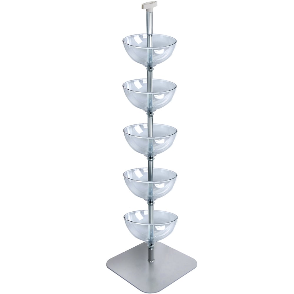 Azar Displays 5-Tier Bowl Display, 60inH x 17inW x 17inD, Clear