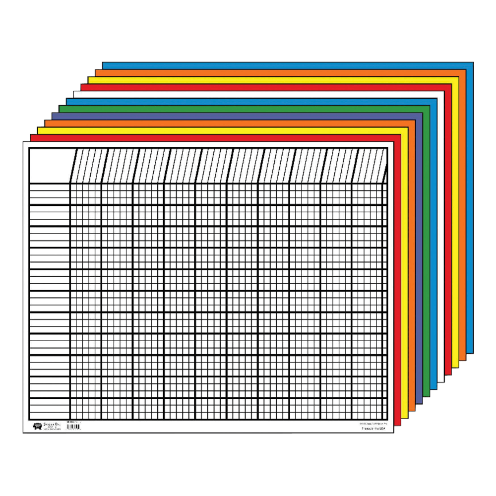 Creative Shapes Etc. Horizontal Incentive Charts, 22in x 28in, Multicolor, Pre-K - Grade 8, Pack Of 12