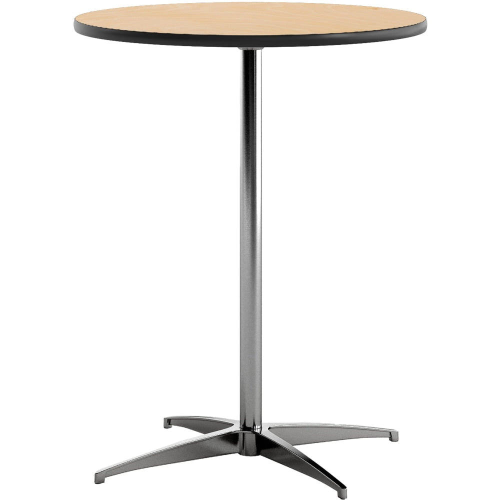 Flash Furniture 24ft" Round Wood Cocktail Table with 30ft" and 42ft" Columns, Natural
