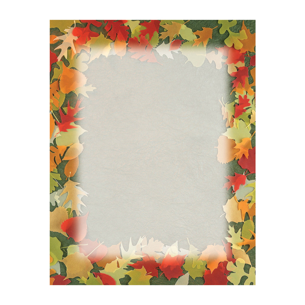 Great Papers! Holiday-Themed Letterhead Paper, 8 1/2in x 11in, Translucent Leaves, Pack Of 80 Sheets