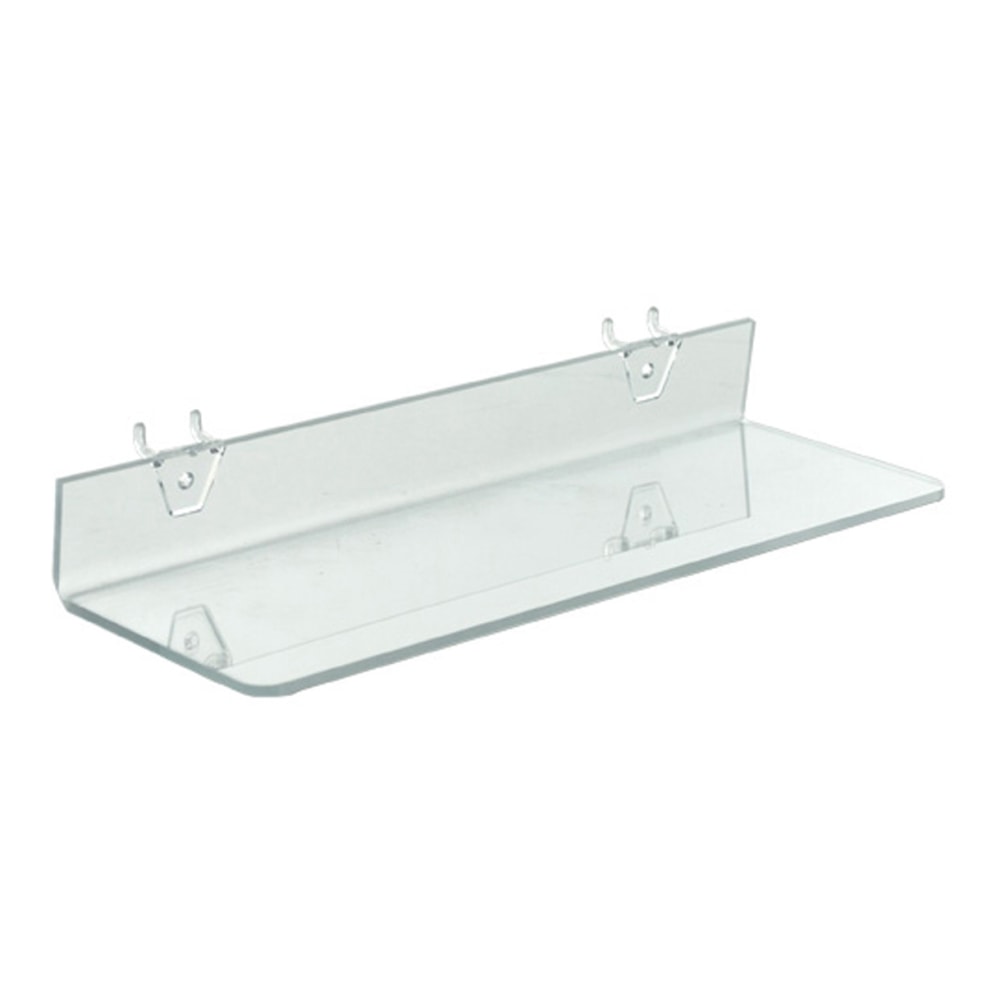 Azar Displays Acrylic Shelves For Pegboard/Slatwall Systems, 16in x 4in, Clear, Pack Of 4 Shelves