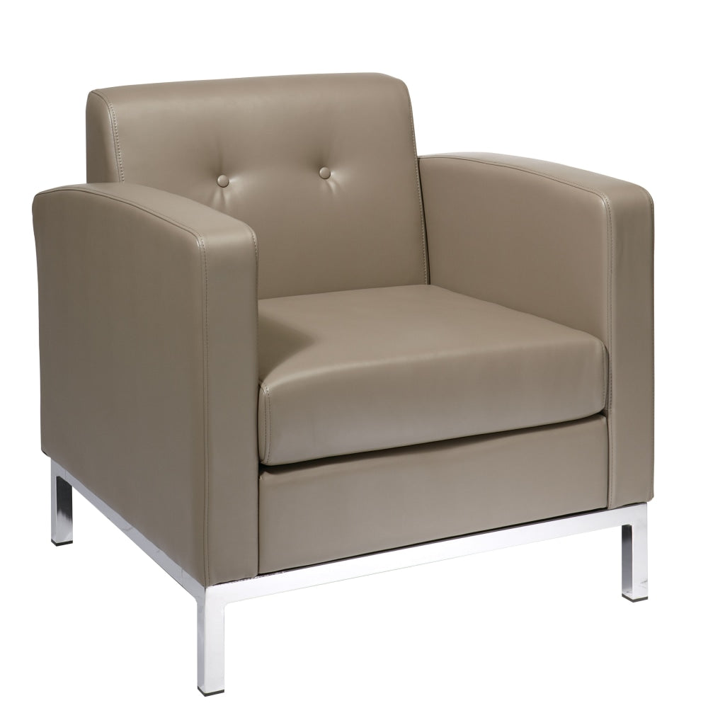 Office Star Avenue Six Wall Street Dual Arms Chair, Smoke/Chrome