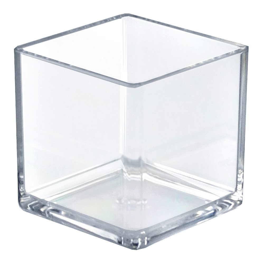 Azar Displays Deluxe Cube Bins, Small Size, 4in x 4in x 4in, Clear, Pack Of 4