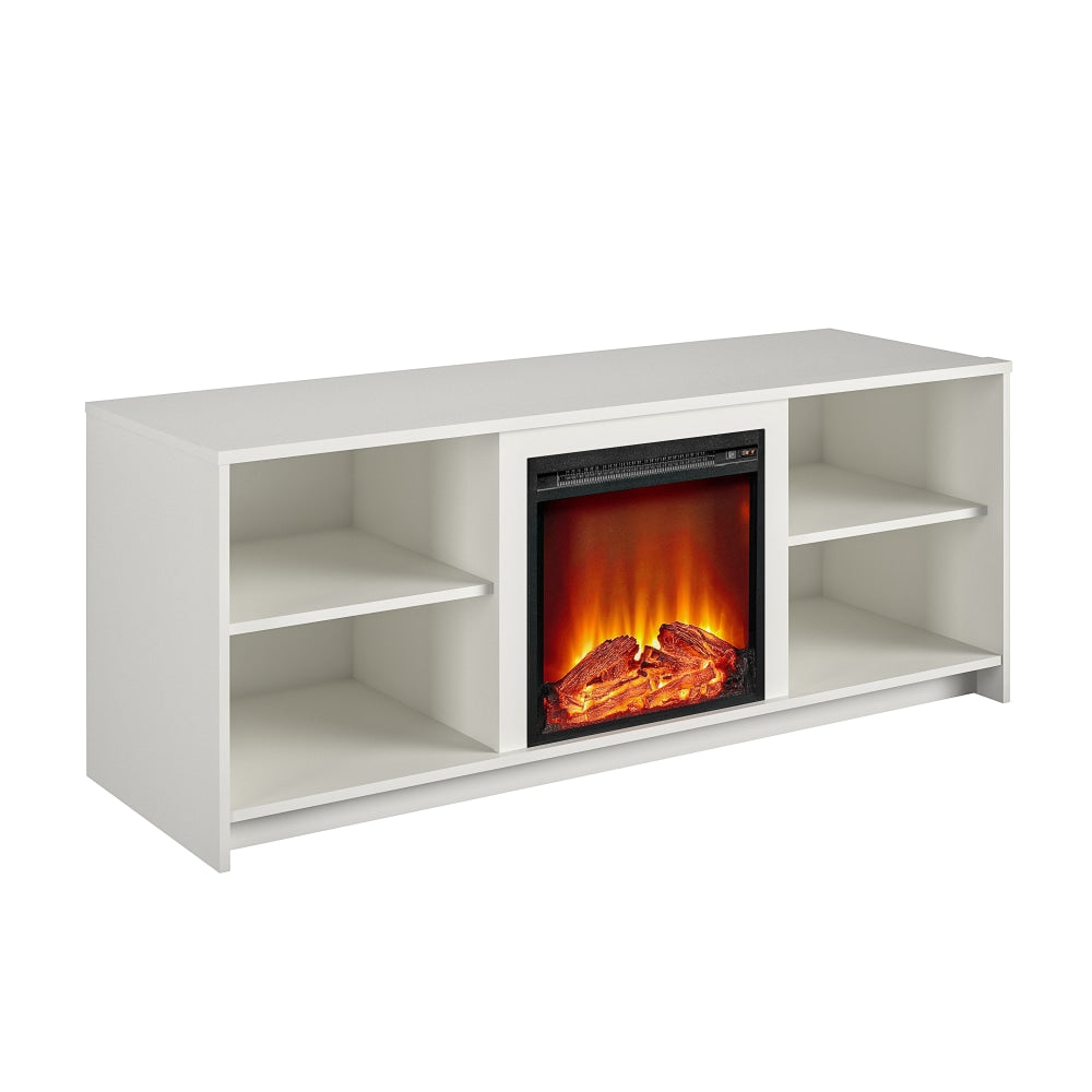 Ameriwood Home Cabrillo Fireplace TV Stand For TVs Up To 65in, 23-7/16inH x 59-3/4inW x 19-3/4inD, White