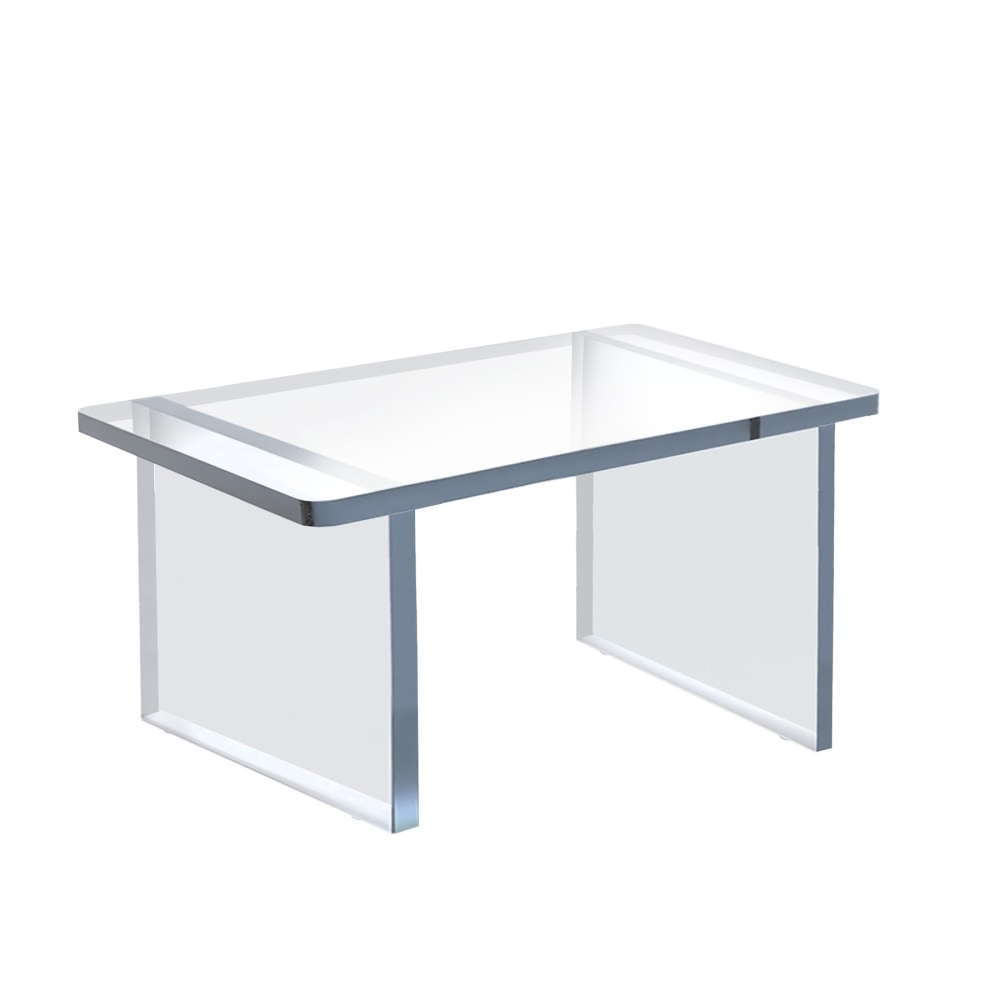Azar Displays Thick Deluxe Acrylic Riser With Bumpers, 7inH x 11-3/4inW x 7-3/4inD, Clear