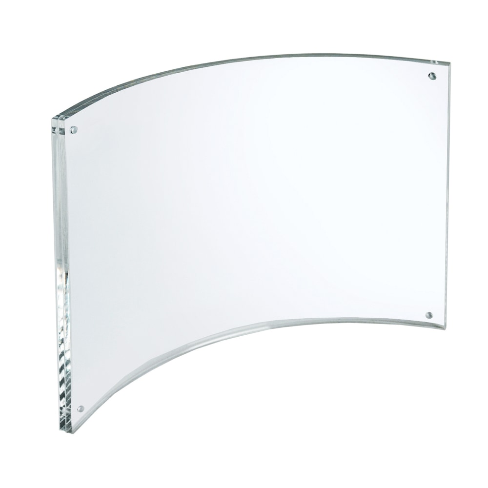 Azar Displays Curved Magnetic Acrylic Sign Holders, 8-1/2in x 11in, Clear, Pack Of 2 Holders