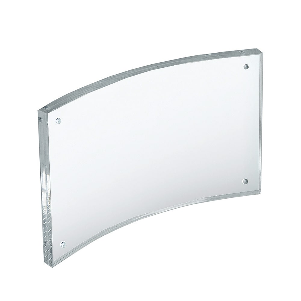 Azar Displays Curved Magnetic Acrylic Sign Holders, 4in x 6in, Clear, Pack Of 2 Holders