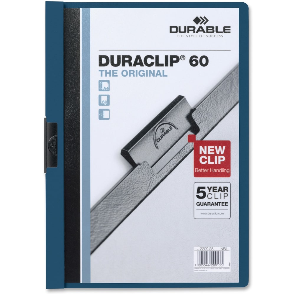 Durable Duraclip 60 Report Covers, 8 1/2in x 11in, Dark Blue