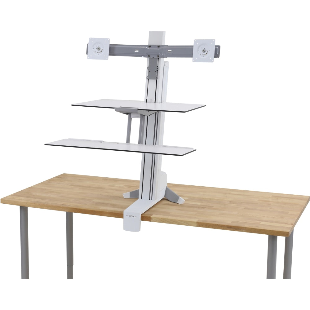Ergotron WorkFit-S Dual Workstation - Standing desk converter - rectangular - aluminum, high-grade plastic - white