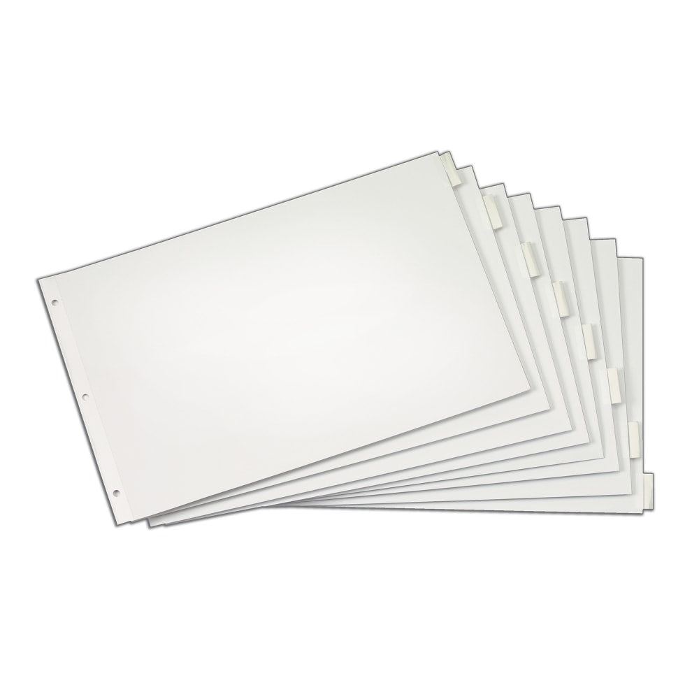 Cardinal Tabloid Paper Index Dividers, 11in x 17in, 8-Tab, Clear