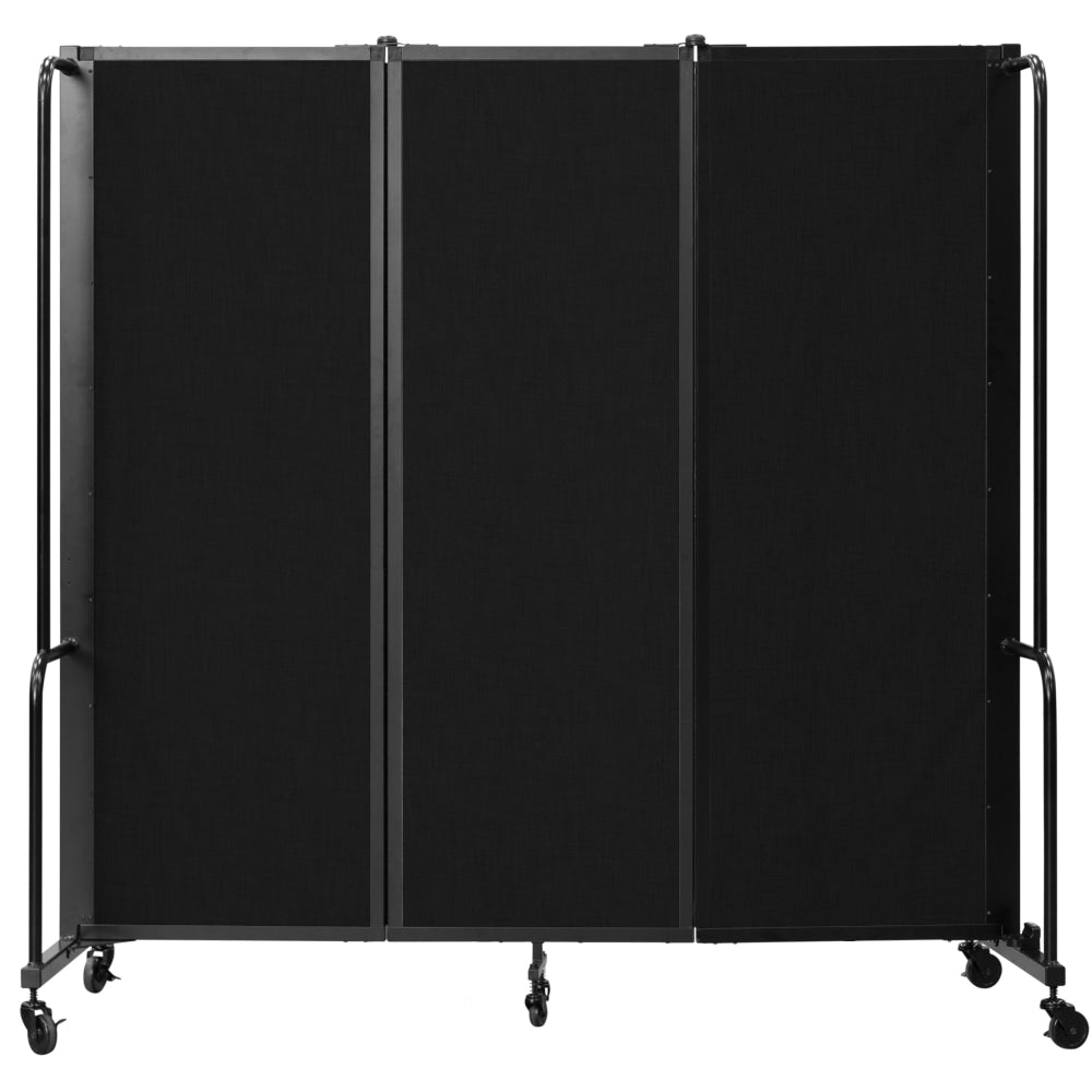National Public Seating Room Divider, 3-Section, 72inH x 27inW x 72inD, Black
