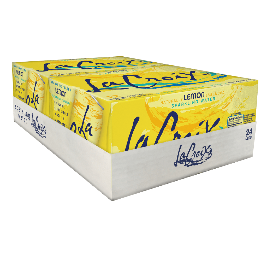 LaCroix Core Sparkling Water with Natural Lemon Flavor, 12 Oz, Case of 24 Cans