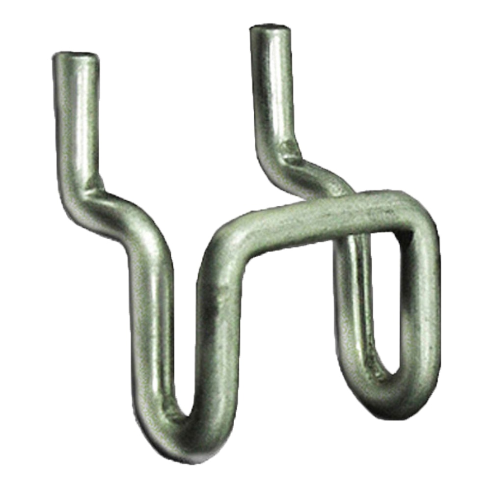 Azar Displays Galvanized Metal U Hooks For Pegboard And Slatwall Systems, 3/4inH x 1-1/8inW x 1/2inD, Pack Of 20 Hooks